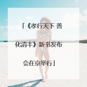 《孝行天下 善化清丰》新书发布会在京举行