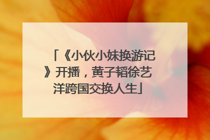 《小伙小妹换游记》开播，黄子韬徐艺洋跨国交换人生