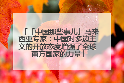 「中国那些事儿」马来西亚专家：中国对多边主义的开放态度增强了全球南方国家的力量