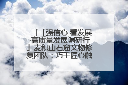 「强信心 看发展·高质量发展调研行」麦积山石窟文物修复团队：巧手匠心触摸“光阴的故事”