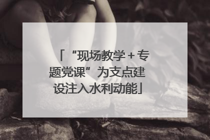 “现场教学＋专题党课”为支点建设注入水利动能