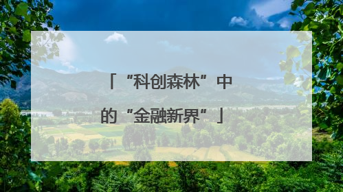 “科创森林”中的“金融新界”