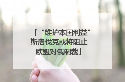 “维护本国利益” 斯洛伐克或将阻止欧盟对俄制裁