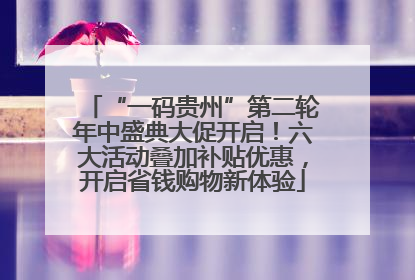 “一码贵州”第二轮年中盛典大促开启！六大活动叠加补贴优惠，开启省钱购物新体验