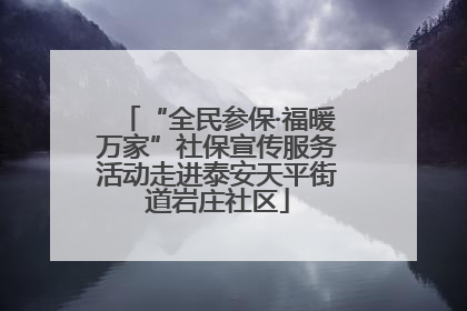 “全民参保·福暖万家”社保宣传服务活动走进泰安天平街道岩庄社区