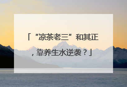 “凉茶老三”和其正，靠养生水逆袭？