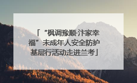 “枫调豫顺·汴家幸福”未成年人安全防护基层行活动走进兰考