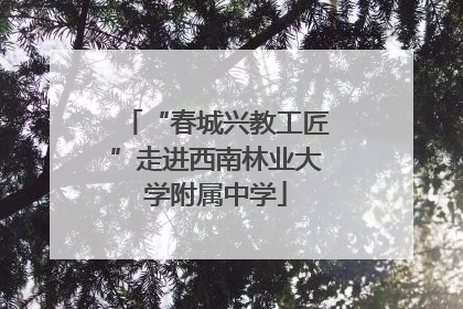 “春城兴教工匠”走进西南林业大学附属中学