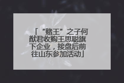 “赌王”之子何猷君收购王思聪旗下企业，接盘后前往山东参加活动