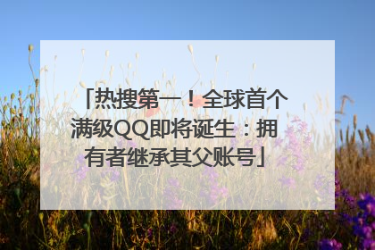 热搜第一！全球首个满级QQ即将诞生：拥有者继承其父账号