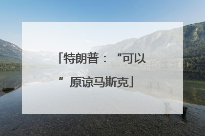 特朗普：“可以”原谅马斯克