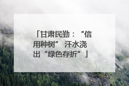 甘肃民勤：“信用种树” 汗水浇出“绿色存折”