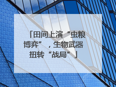 田间上演“虫粮博弈”，生物武器扭转“战局”
