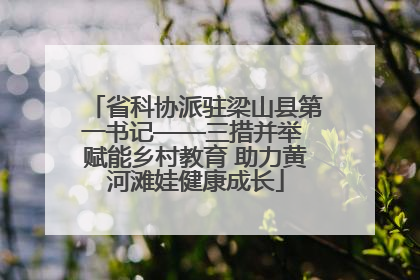 省科协派驻梁山县第一书记——三措并举 赋能乡村教育 助力黄河滩娃健康成长
