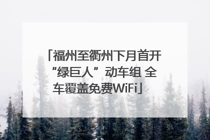 福州至衢州下月首开“绿巨人”动车组 全车覆盖免费WiFi