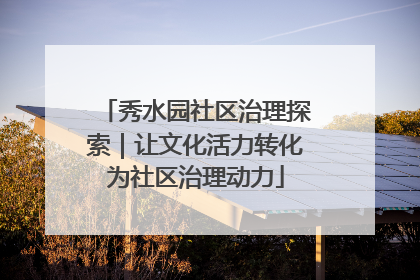 秀水园社区治理探索｜让文化活力转化为社区治理动力