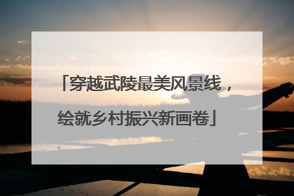 穿越武陵最美风景线，绘就乡村振兴新画卷