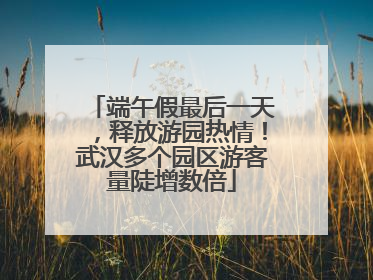 端午假最后一天，释放游园热情！武汉多个园区游客量陡增数倍