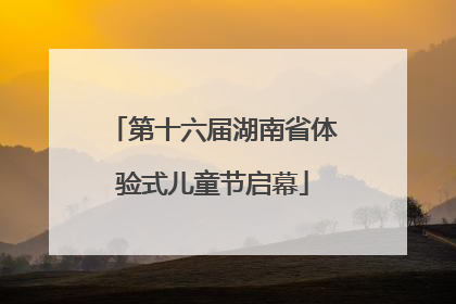 第十六届湖南省体验式儿童节启幕