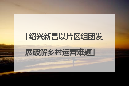 绍兴新昌以片区组团发展破解乡村运营难题