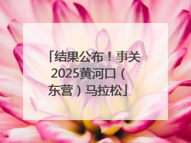 结果公布！事关2025黄河口（东营）马拉松