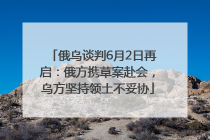 俄乌谈判6月2日再启：俄方携草案赴会，乌方坚持领土不妥协