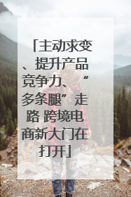 主动求变、提升产品竞争力、“多条腿”走路 跨境电商新大门在打开