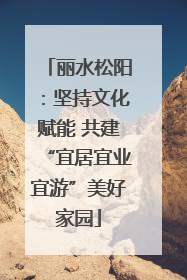 丽水松阳：坚持文化赋能 共建“宜居宜业宜游”美好家园