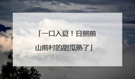 一口入夏！日照前山前村的甜瓜熟了