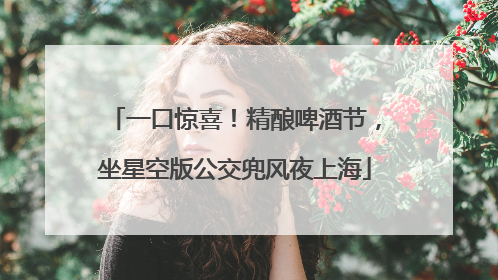 一口惊喜！精酿啤酒节，坐星空版公交兜风夜上海