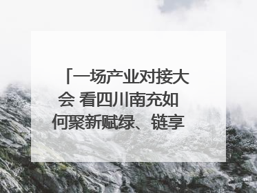 一场产业对接大会 看四川南充如何聚新赋绿、链享未来｜打赢经济发展翻身仗