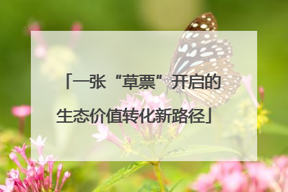 一张“草票”开启的生态价值转化新路径