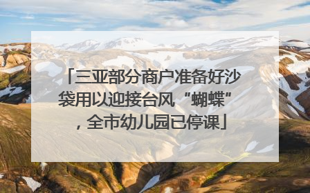 三亚部分商户准备好沙袋用以迎接台风“蝴蝶”，全市幼儿园已停课