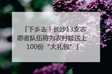 下乡去！长沙13支志愿者队伍将为农村娃送上100份“大礼包”