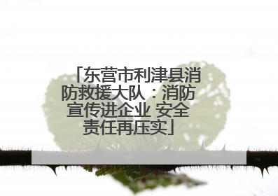 东营市利津县消防救援大队：消防宣传进企业 安全责任再压实