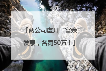 两公司虚开“富余”发票，各罚50万！