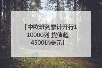 中欧班列累计开行110000列 货值超4500亿美元