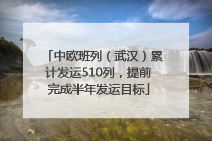 中欧班列（武汉）累计发运510列，提前完成半年发运目标