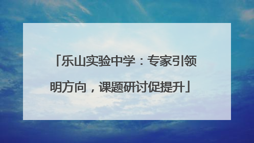 乐山实验中学：专家引领明方向，课题研讨促提升