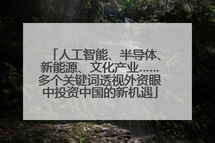 人工智能、半导体、新能源、文化产业……多个关键词透视外资眼中投资中国的新机遇