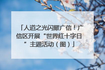 人道之光闪耀广信！广信区开展“世界红十字日”主题活动（图）