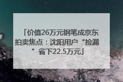 价值26万元钢笔成京东拍卖焦点：沈阳用户“捡漏”省下22.5万元