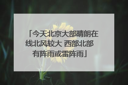 今天北京大部晴朗在线北风较大 西部北部有阵雨或雷阵雨