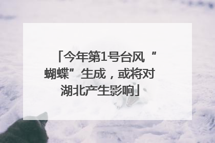 今年第1号台风“蝴蝶”生成，或将对湖北产生影响