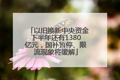 以旧换新中央资金下半年还有1380亿元，国补暂停、限流现象将缓解