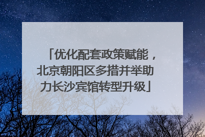 优化配套政策赋能，北京朝阳区多措并举助力长沙宾馆转型升级