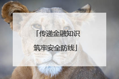 传递金融知识 筑牢安全防线