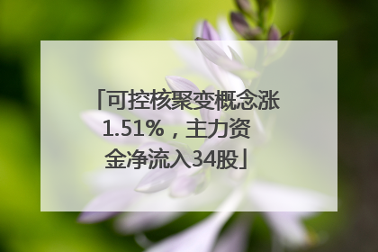 可控核聚变概念涨1.51%，主力资金净流入34股