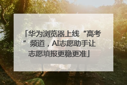 华为浏览器上线“高考”频道，AI志愿助手让志愿填报更稳更准