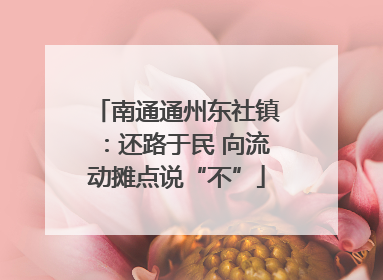 南通通州东社镇：还路于民 向流动摊点说“不”